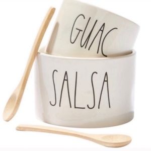 Rae Dunn SALSA & GUAC Bowl and Spoon Set